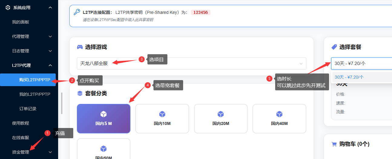 无双代理L2TP服务使用教程 – 快速注册、购买和配置指南插图1