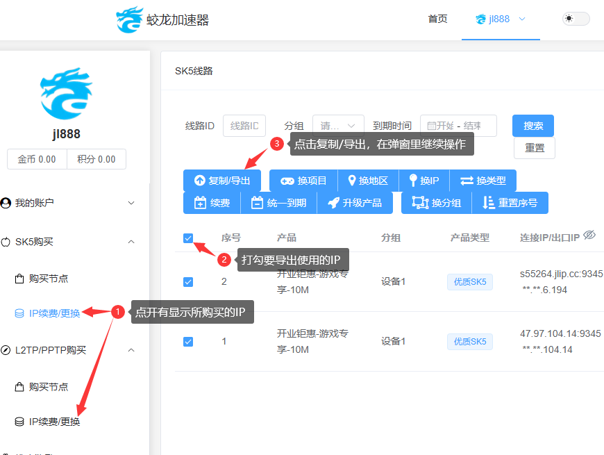 蛟龙IP Socks5/L2TP一键提取与使用教程 – 快速配置指南插图