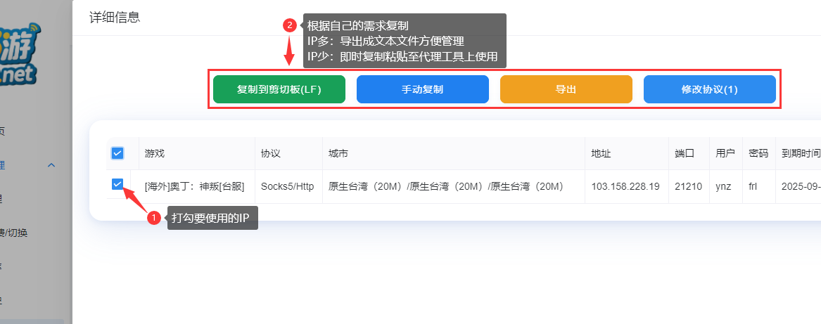 55游 | 外服游戏代理购买使用教程 | Socks5协议IP一键测试与提取指南插图5