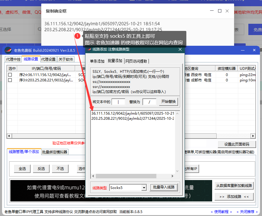 百兆王Socks5代理IP提取使用教程-稳定与高速模式一键导出指南插图2