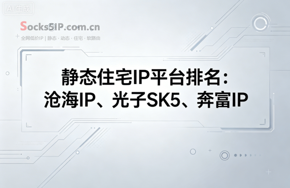 静态住宅IP平台排名：沧海IP、光子SK5、奔富IP等多功能Socks5协议推荐