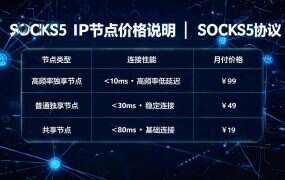 SOCKS5 IP节点价格说明 | 低至6元/月起